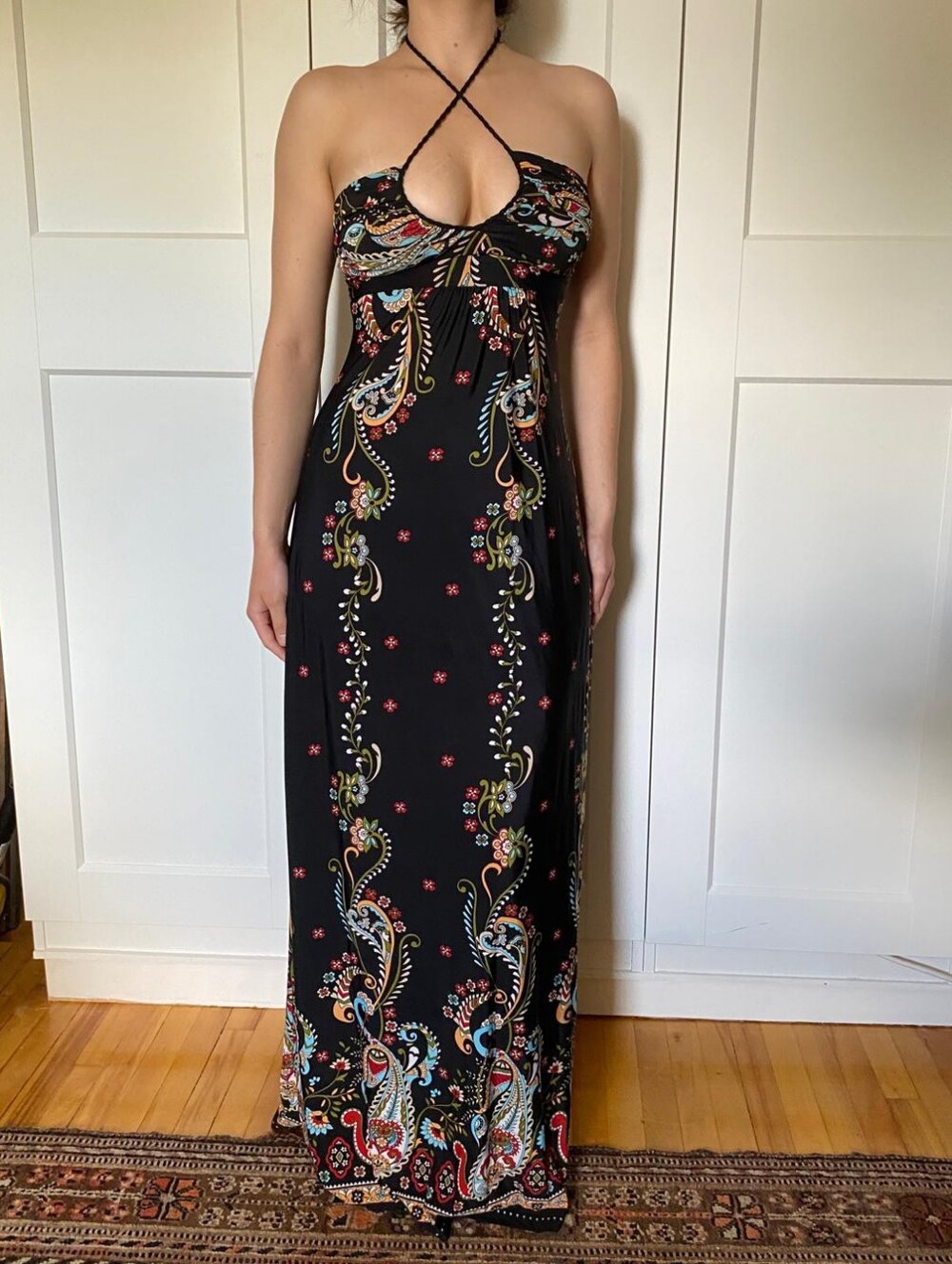 Vintage Le Chateau Tube Or Halter Top Maxi Dress - Picture 2 of 3